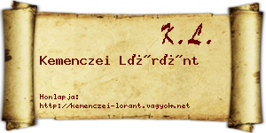 Kemenczei Lóránt névjegykártya