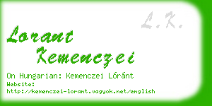 lorant kemenczei business card