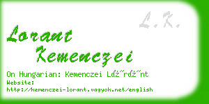 lorant kemenczei business card